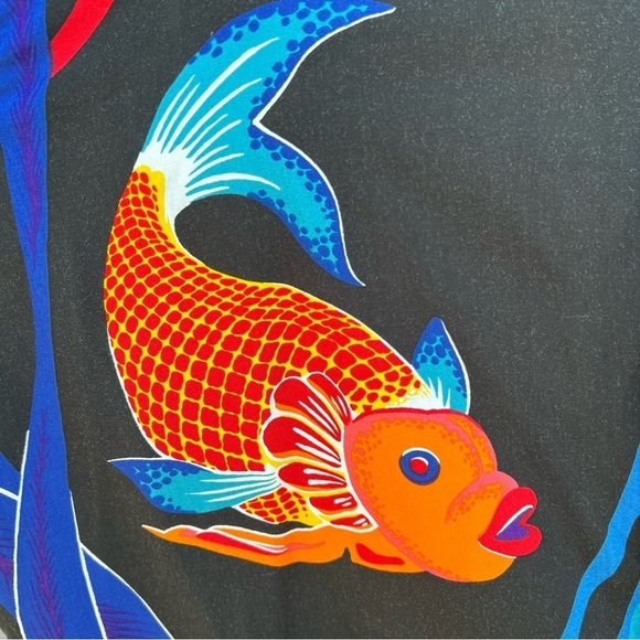 Vintage Polo Ralph Lauren Caldwell Koi Fish Button Down Tropical XL Viscose FLAW - Picture 5 of 16